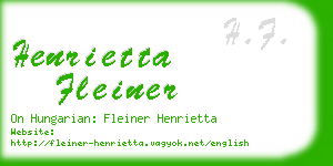 henrietta fleiner business card